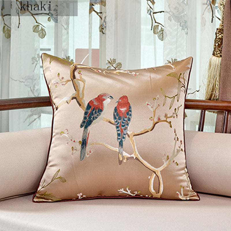 Sofa Pillows - Chinese flower and bird cushion