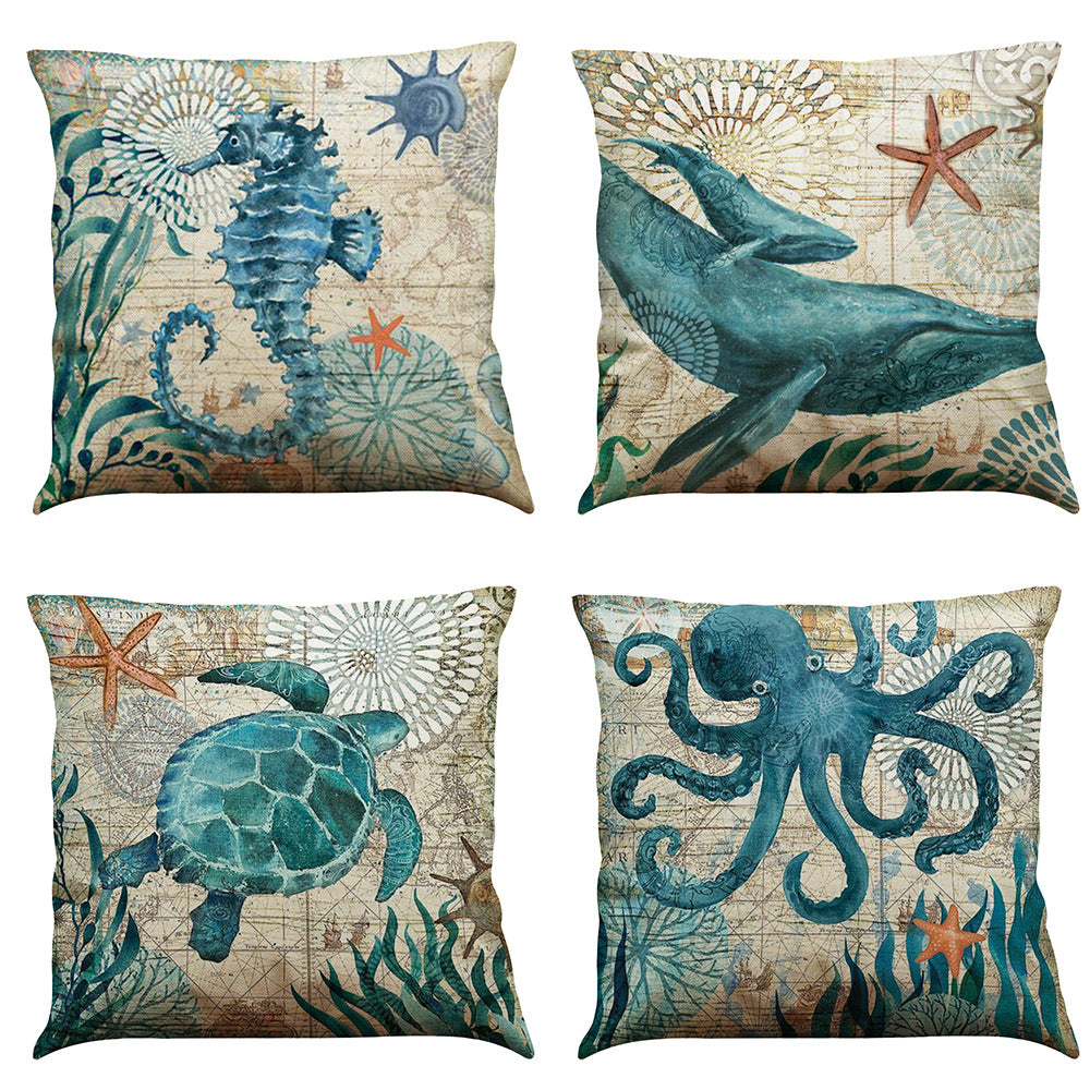 Sofa Pillows - Sea Turtle Print Pillow