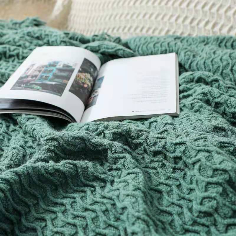 Sofa Throw - Solid Color Knitted Blanket