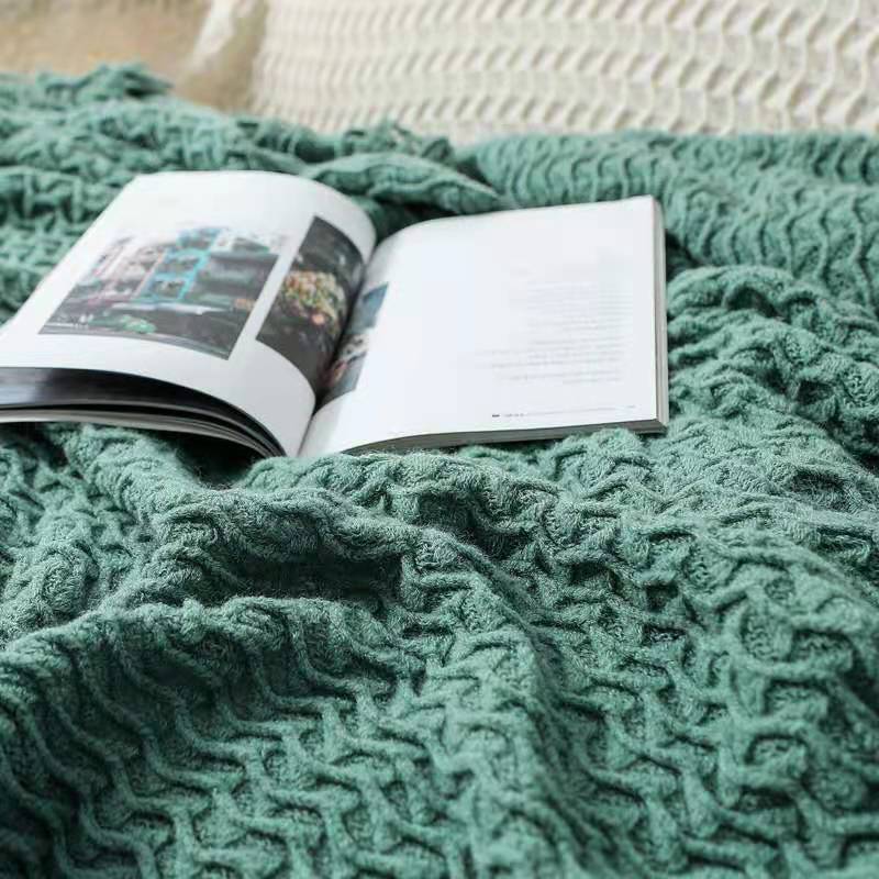 Jeté De Canapé - Couverture tricotée de couleur unie