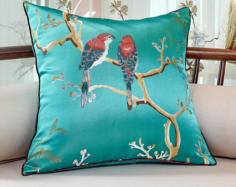 Sofa Pillows - Chinese flower and bird cushion