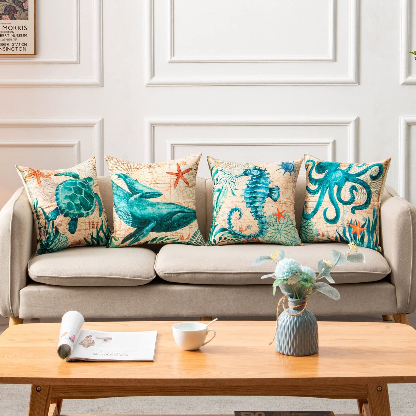 Sofa Pillows - Sea Turtle Print Pillow