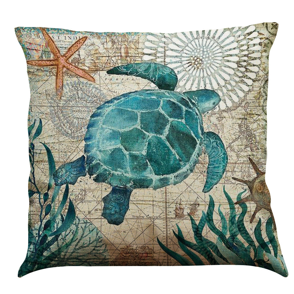 Sofa Pillows - Sea Turtle Print Pillow