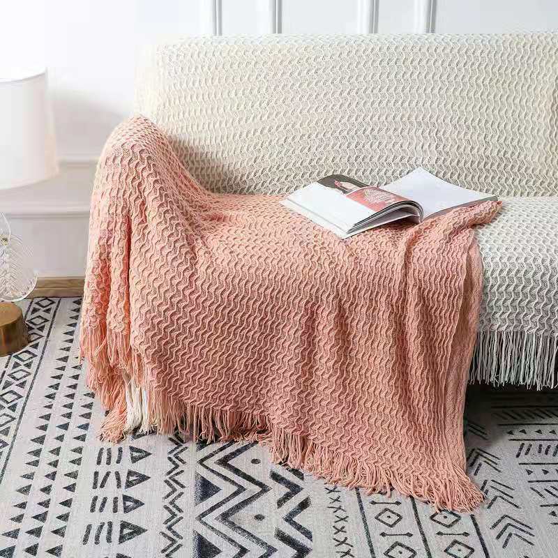 Sofa Throw - Solid Color Knitted Blanket
