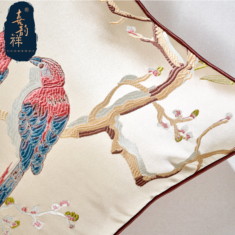 Sofa Pillows - Chinese flower and bird cushion