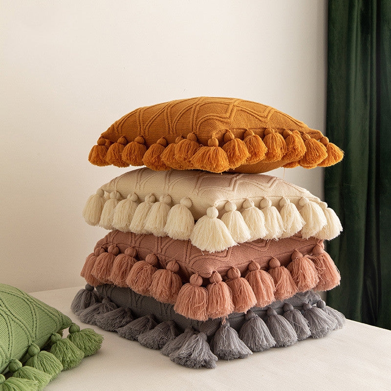 Sofa Pillows - Knitted Tassel