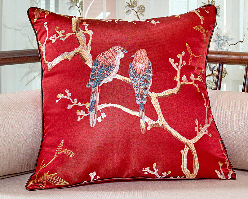 Sofa Pillows - Chinese flower and bird cushion
