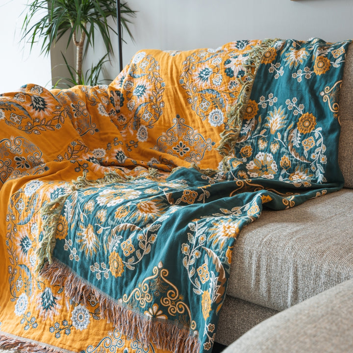 Sofa Throw - Arctic Bloom Floralux in Cotton