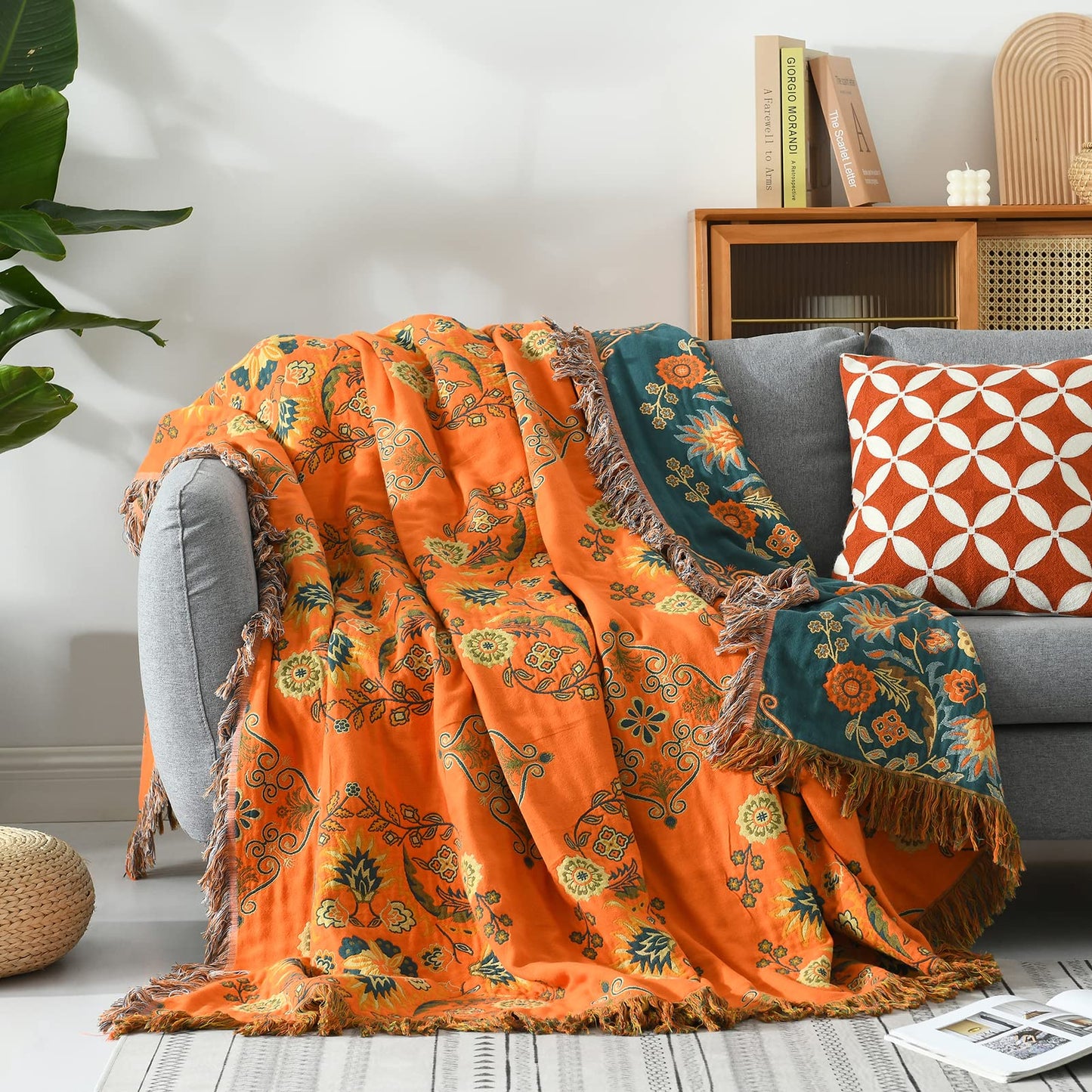 Sofa Throw - Arctic Bloom Floralux in Cotton
