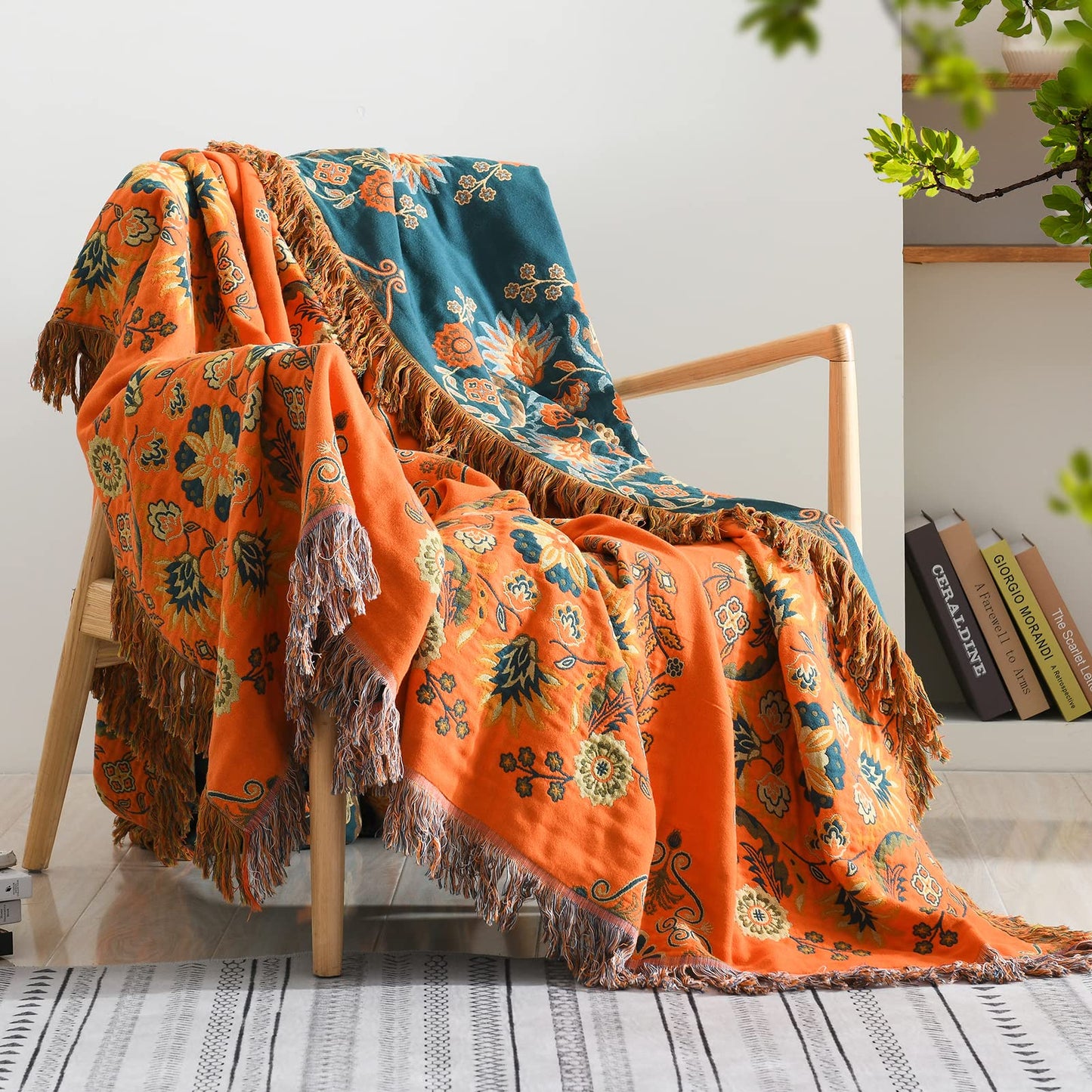 Sofa Throw - Arctic Bloom Floralux in Cotton