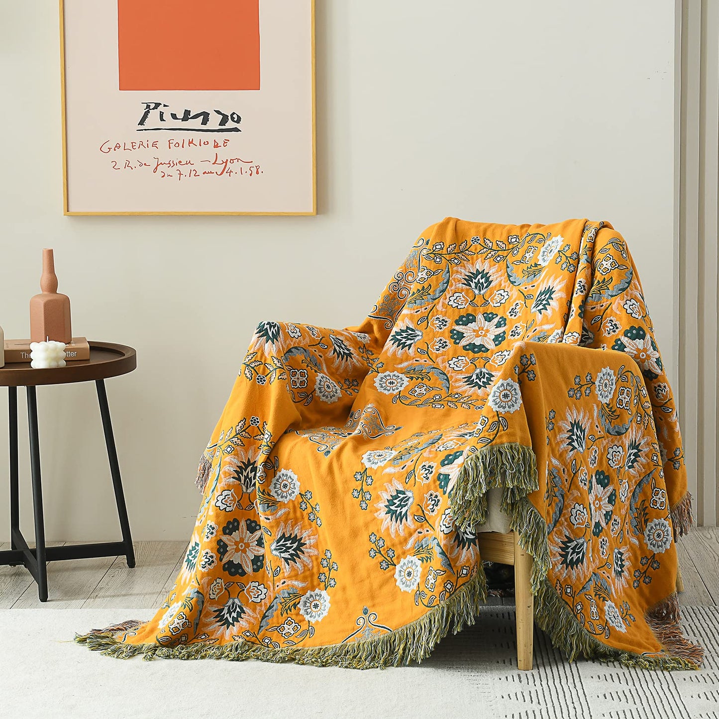 Sofa Throw - Arctic Bloom Floralux in Cotton