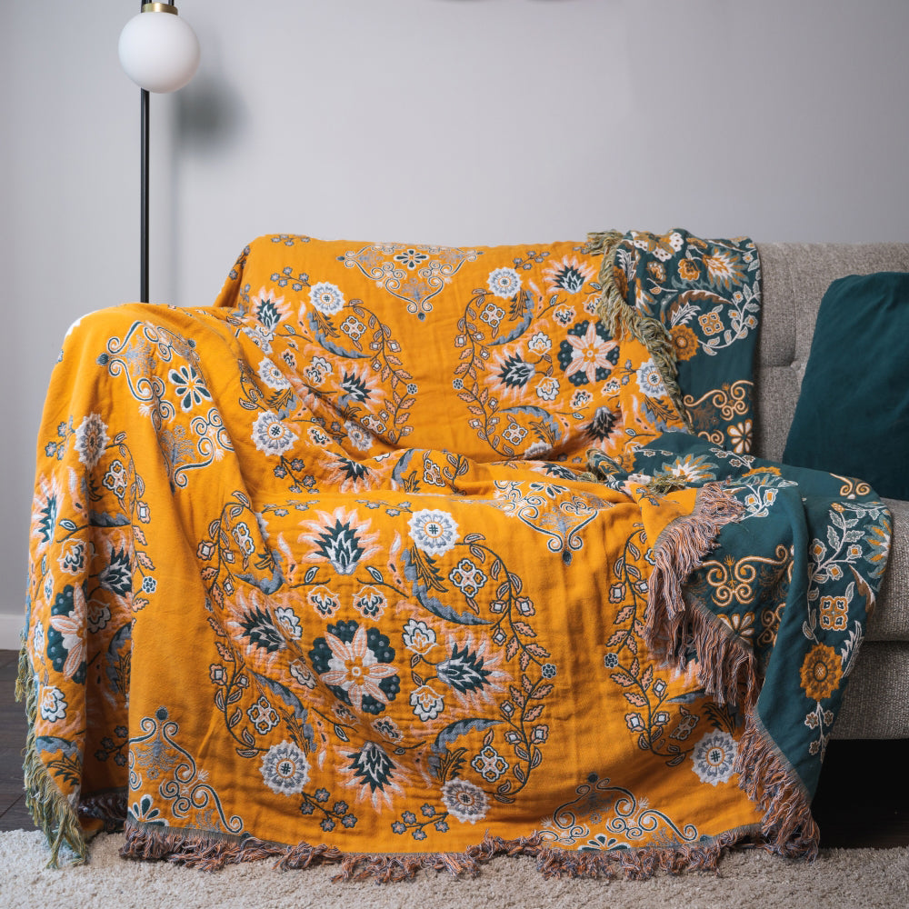Sofa Throw - Arctic Bloom Floralux in Cotton