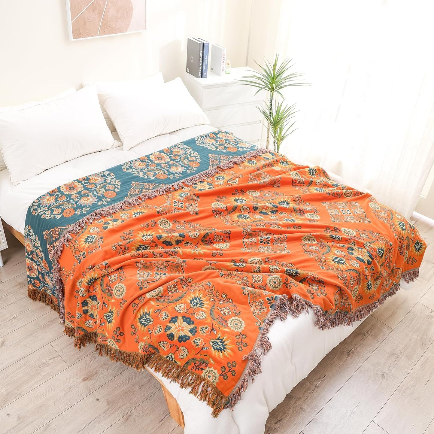 Sofa Throw - Arctic Bloom Floralux in Cotton