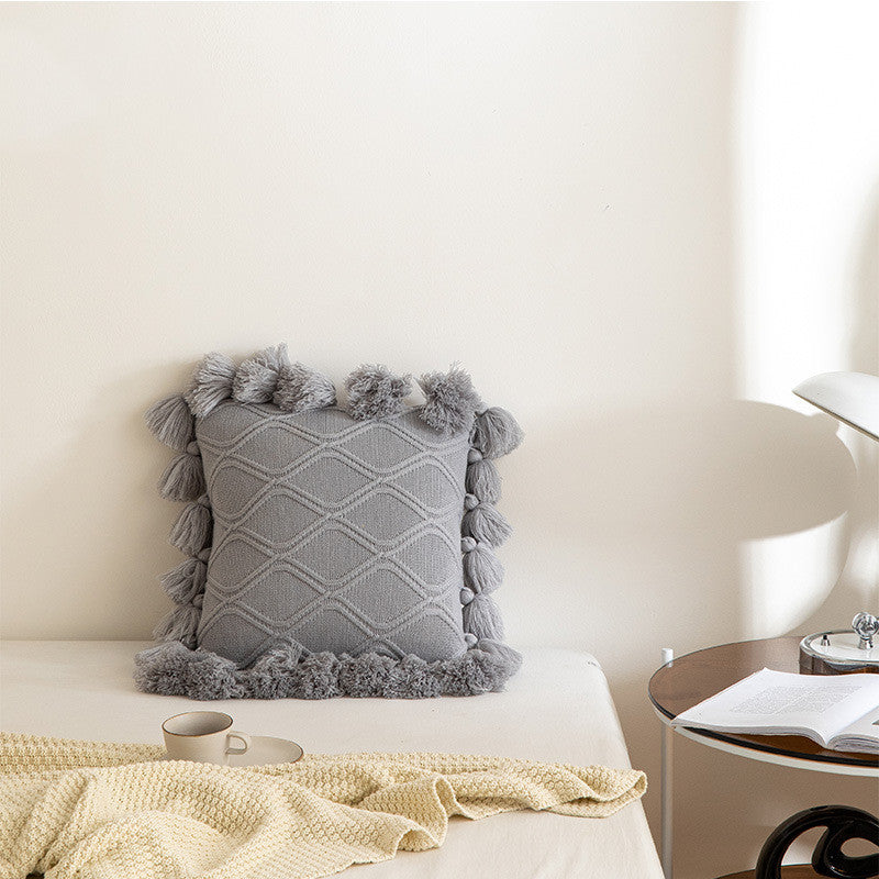 Sofa Pillows - Knitted Tassel