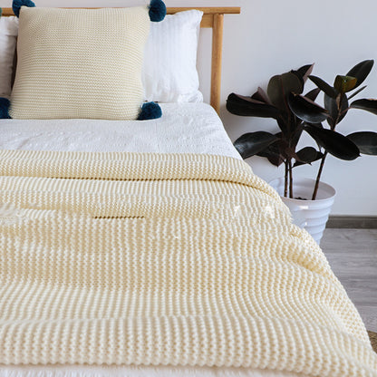 Sofa Throw - Knitted Wool Blanket