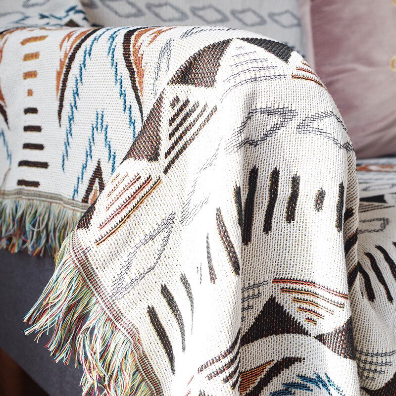 Sofa Throw - Double-sided geometric blanket