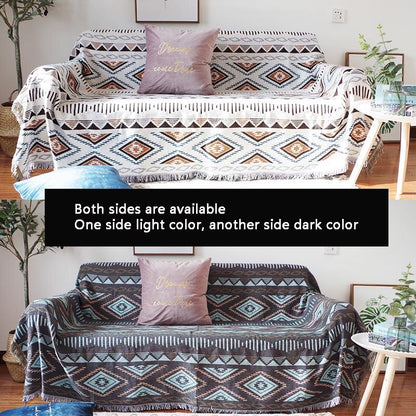 Sofa Throw - Double-sided geometric blanket