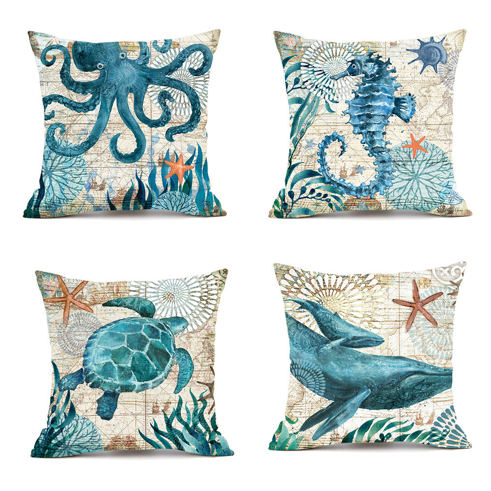 Sofa Pillows - Sea Turtle Print Throw