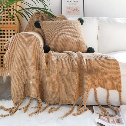 Manta de sofá - Manta de lana tejida