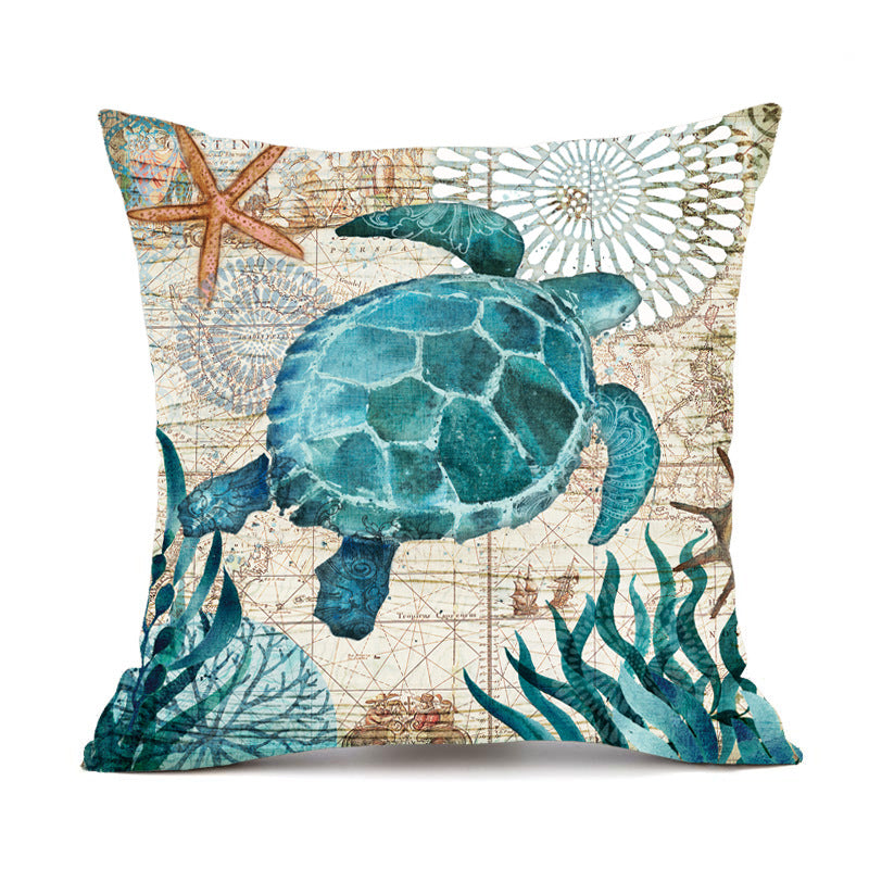 Sofa Pillows - Sea Turtle Print Throw