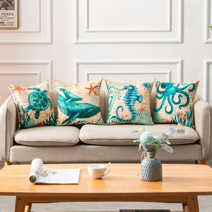 Sofa Pillows - Sea Turtle Print Throw