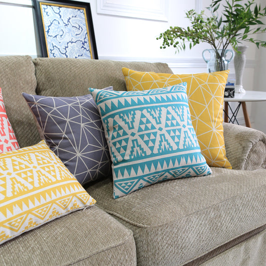Sofa Pillows - Nordic Color Geometric Pattern
