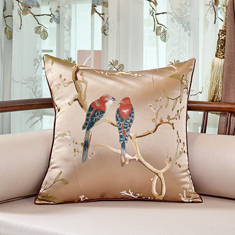 Cojines de sofá - Cojín de flores y pájaros chinos