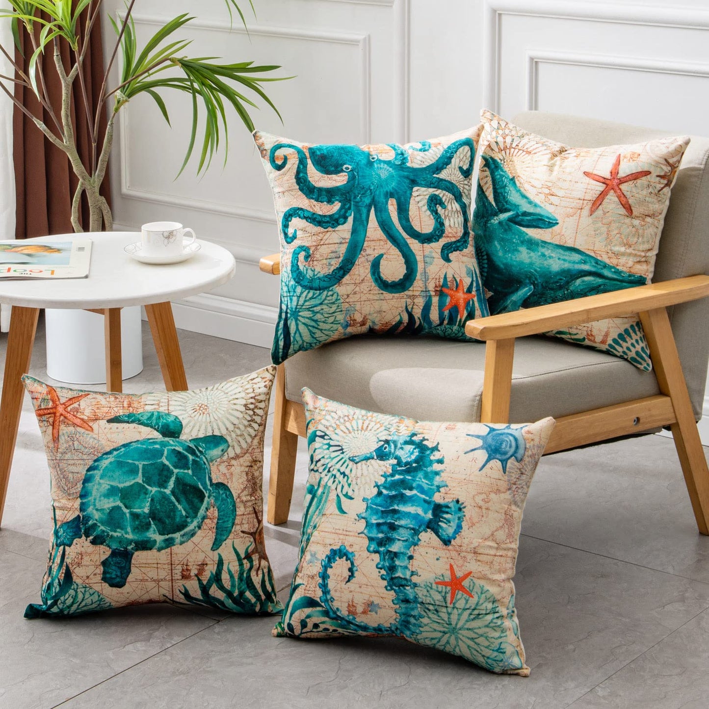 Sofa Pillows - Sea Turtle Print Throw